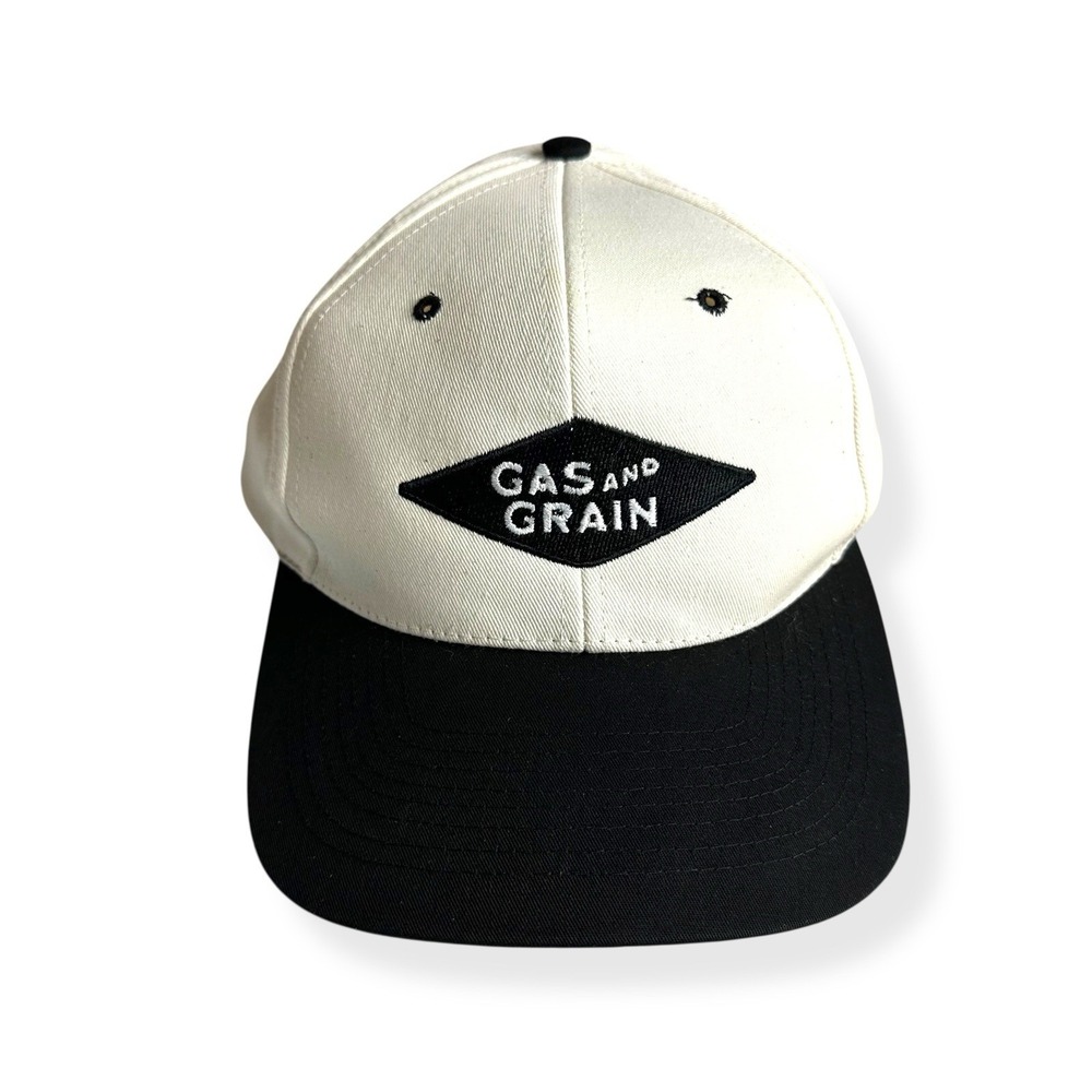 Vintage Gas‎ and Grain Patch Hat Black & White SnapBack Hat Cap Nissun